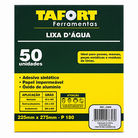 Lixa D'Água Gr 180 (50Pcs) - TAFORT