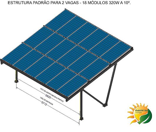 720 kWh/mês /// Kit Gerador FV Garagem 5,94 kWp - Completo - 2 Vagas