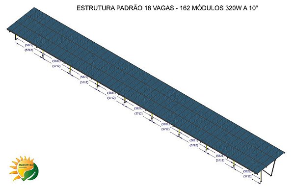 6.480 kWh/mês /// Kit Gerador FV Garagem 53,46 kWp - Completo - 18 Vagas