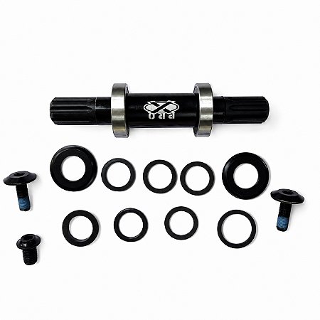 Kit Eixo Prox de 19mm C/8 Estrias e 149mm de Comprimento e Acomp 2/Rolamentos P/Quadro Mid