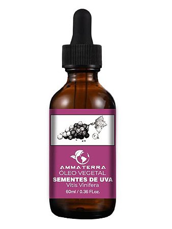 Óleo Vegetal De Semente De Uva 60 ml (Hidratante, analgésico, circulatório, emagrecedor, rejuvenescedor e antioxidante)