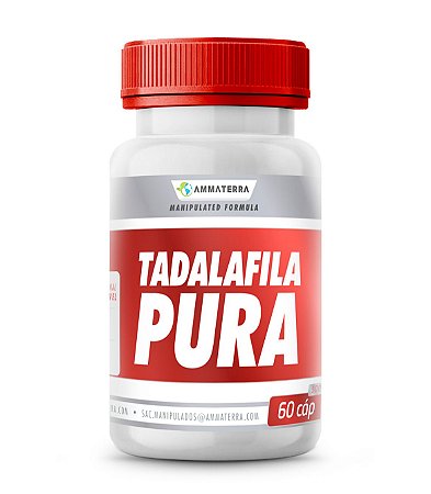 Tadalafila Pura 10mg  60 Cápsulas (Melhora o fluxo sanguíneo peniano, garantindo uma ereção satisfatória durante o ato sexual. É indicado em casos de hiperplasia prostática, problemas na bexiga e outros)