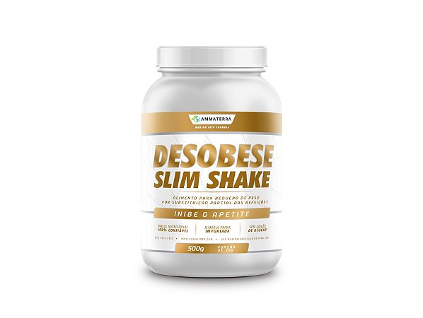 Composto Para substituir Refeição Desobese Slim Shake 500gr , (INIBE O APETITE, DIMINUI ABSORÇÃO DE CARBOIDRATO, ELIMINA GORDURA LOCALIZADA, E UM ANTI OXIDANTE, RETARDA O ENVELHECIMENTO E DIURÉTICO)