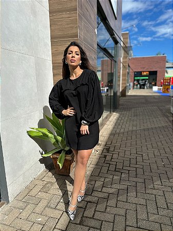 VESTIDO CURTO MANGA BALONE