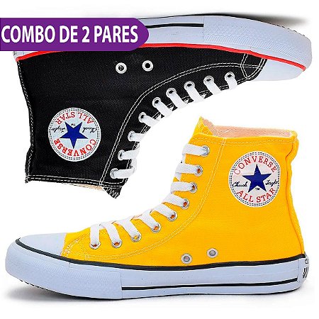 all star converse amarelo cano alto