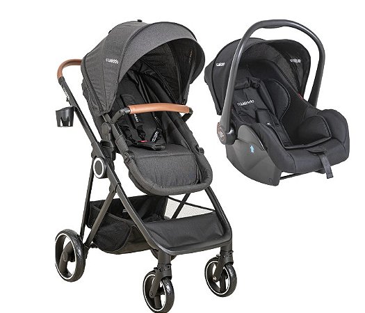 Carrinho de Bebê Travel System Cosmos Melange Preto - Kiddo