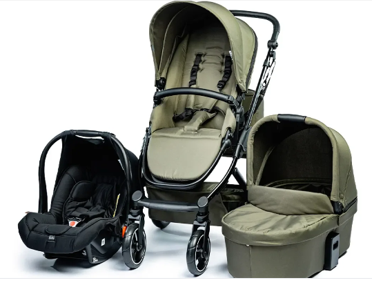 Kit Passeio Carrinho de Bebê, Bebê Conforto e Moisés COMO4 Olive- ABC Design