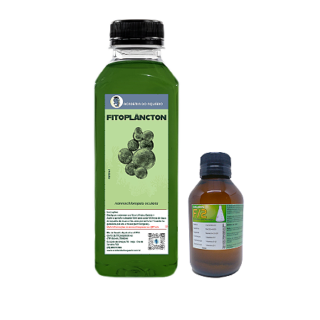Fitoplâncton Vivo 500ml + Alimento F2 (fórmula Guillard)