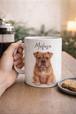 Caneca Personalizada com o Rosto do Seu Cachorro Minimalista