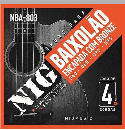 Encordoamento Baixolão 4 Cordas NIG NBA-803 040-095 Bronze
