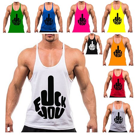 Camiseta Regata Cavada Masculina Para Musculação Fitness Bodybuilders Academia Nova do Fuck You
