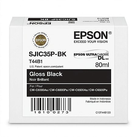 Tinta Original SJIC35P-BK C13T44B120 Epson Preto Para CW-C6000P CW-C6500A CW-C6000A CW-C6500P
