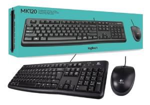 MK120 Kit Teclado e Mouse Logitech Com Fio Usb