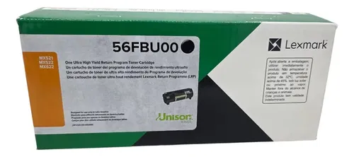 56FBU00 Toner Lexmark Original Preto 25.000Páginas Para MS521 MS621 MX522 MS622
