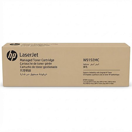 Toner Original W9192MC HP Amarelo 28.000Páginas Para E77825DN E77825Z E77822 E77822Z E77830DN E77830Z