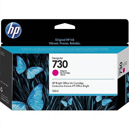 Tinta Original 730 P2V63A 130ml Magenta HP Para T1600 T1700