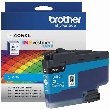 Cartucho Original LC406XLCS Brother Ciano 5.000Páginas Para J4335 J4345 J5855 J6555 J4535 J5955 J6955
