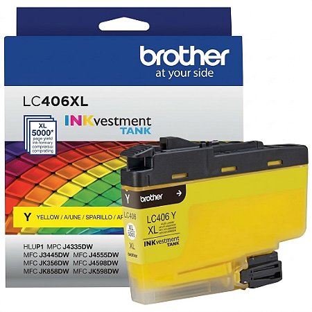 Cartucho Original LC406XLYS Brother Amarelo 5.000Páginas Para J4335 J4345 J5855 J6555 J4535 J5955 J6955
