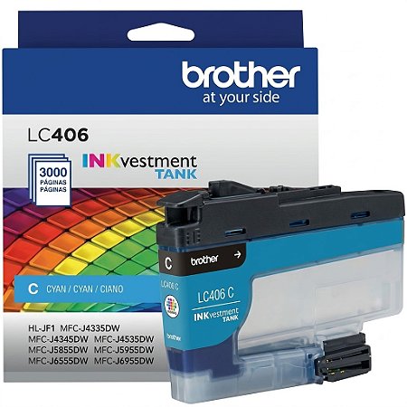 Cartucho Original LC406CS Brother Ciano 1.500Páginas Para J4335 J4345 J5855 J6555 J4535 J5955 J6955
