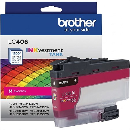 Cartucho Original LC406MS Brother Magenta 1.500Páginas Para J4335 J4345 J5855 J6555 J4535 J5955 J6955