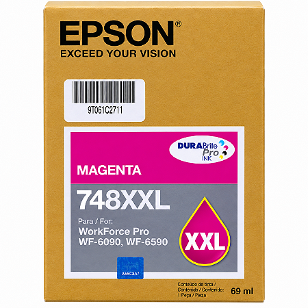 Tinta Original T748XXL-320 Epson Magenta 7.000Páginas 69ml Para WF6090 WF6590