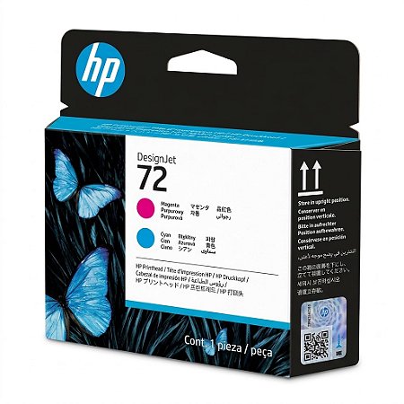 Cabeca Original 72 C9383A HP Magenta e Ciano Para T610 T620 T1100 T1120 T1200 T790