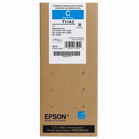 Tinta Original T11A2 T11A220 Epson Ciano 39ml 5.000Páginas Para WF-C5310 WF-C5390 WF-C5810 WF-C5890