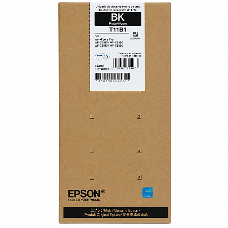 Tinta Original T11B1 T11B120 Epson Preto 143ml 10.000Páginas Para WF-C5310 WF-C5390 WF-C5810 WF-C5890