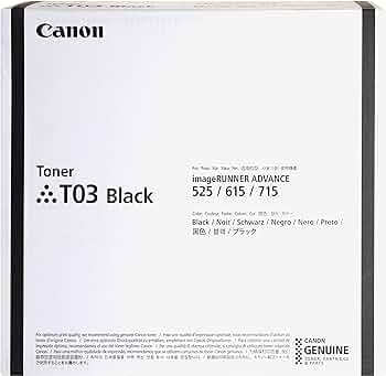 T03 2725C001BA Toner Original Canon Preto 50.000Páginas Para 525iF 525iFZ 615iF 615iFZ 715iF 715iFZ DX527iF DX527iFZ DX617iF DX617iFZ DX717iF DX717iFZ