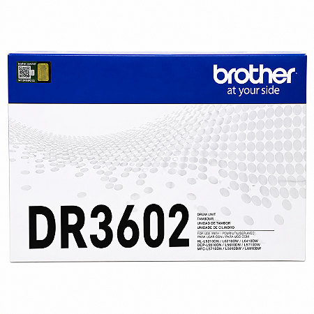 Cilindro Brother DR3602 Original Preto 75.000Páginas Para L5512DN L5662DN L5212DN L5212DW L6412DW L5912DW L6912DW