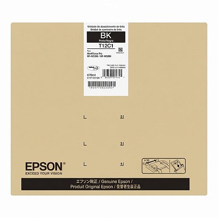 Tinta Original T12C1 C13T12C12A Epson Preto 40.000Páginas Para WF-M5399 WF-M5899