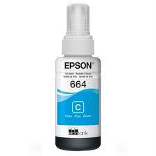 T664C Epson Tinta Ciano Original 6.500Páginas Para L110 L120 L121 L200 L210 L220 L355 L365 L455 L555 L565 L375 L575 L1300 L395 L495 L396 L656
