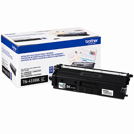 Toner Original TN419BK Brother Preto 9.000Páginas Para L8360CDW L8610CDW L8900CDW L9570CDW