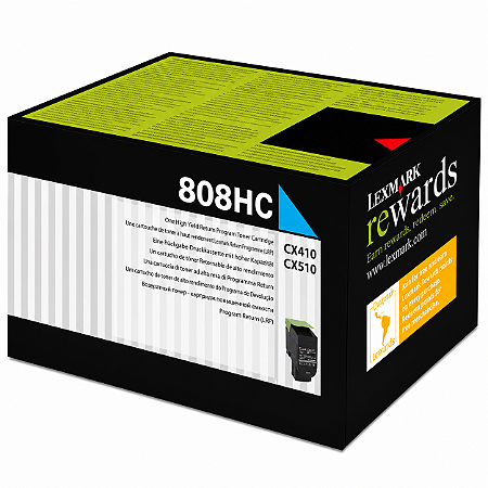 80C8HC0 808HC Toner Original Lexmark Ciano 3.000Páginas Para CX410DE CX510DHE