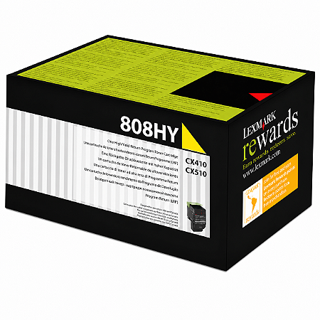 80C8HY0 808HY Toner Original Lexmark Amarelo 3.000Páginas Para CX410DE CX510DHE