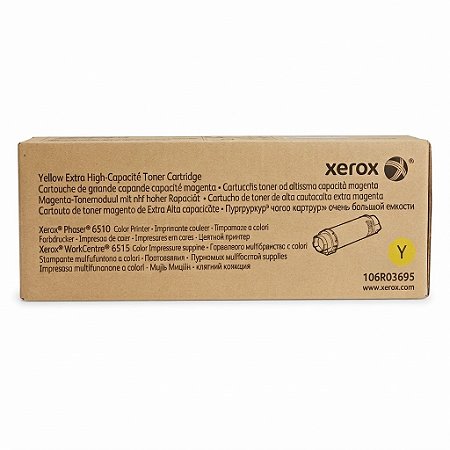 Toner Original 106R03695 Xerox Amarelo 4.400Páginas Para 6510DN 6510DNI 6510N 6515DN 6515DNI 6515DNM 6515N