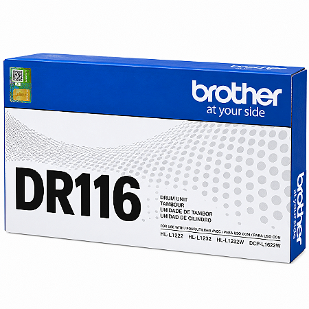 Cilindro Original DR116 Brother Preto 10.000Páginas Para L1222 L1222V L1232W L1232WV L1632W L1632WV