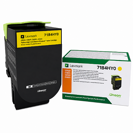 Toner Original 71B4HY0 Lexmark Amarelo 3.500Páginas Para CS417DN CX417DE