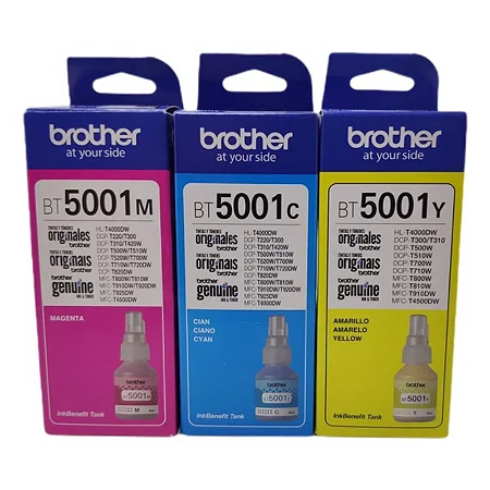 BT5001 Kit 3Cores Original Brother Refil de Tinta Tricolor Para T220 T300 T310 T420 T500 T510 T520 T700 T710 T720 T800 T810 T820 T910 T920 T925 T4000 T4500