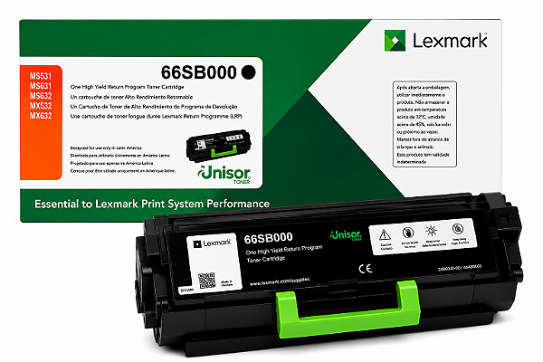 Toner Original 66SB000 66S4000 Lexmark Preto 5.000Páginas Para MS632DWE MX532ADWE MS531DW MX632ADWE
