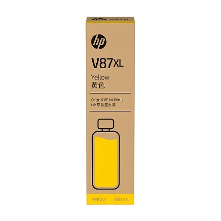 Tinta Original V87XL 7FN96A HP Amarelo 500ml Para T858 T908 T918