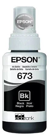 T673BK 70ml Tinta Epson Preto Original 3.000Páginas Para Para L800 L810 L850 L805 L1800