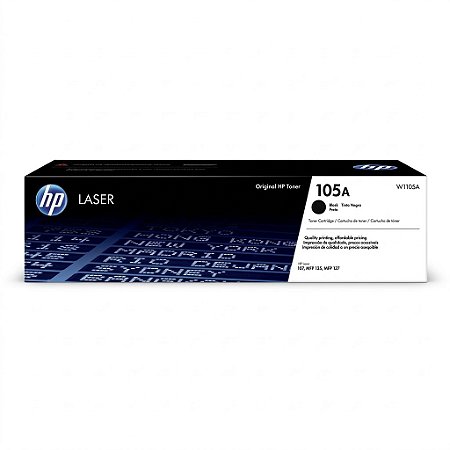 Toner Original W1105A HP 105A Preto 1.000Páginas Para 107 107A 107W 135 135A 135W 137 137FNW