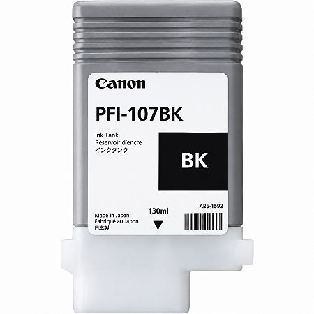 Tinta Original PFI-107BK 6705B003AA Canon Preto 130ml Para IPF-670 IPF-680 IPF-685 IPF-780 IPF-770 IPF-785