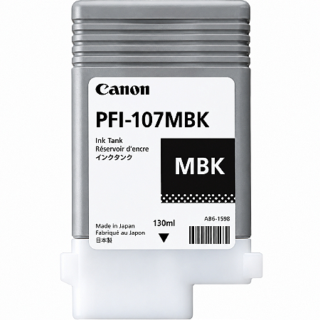 Tinta Original PFI-107MBK 6704B00AA Canon Preto Fosco 130ml Para IPF-670 IPF-680 IPF-685 IPF-780 IPF-770 IPF-785