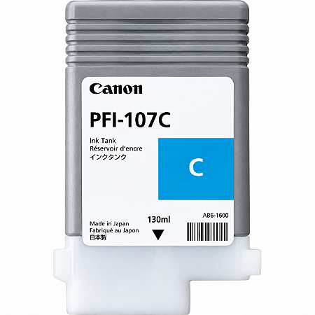 Tinta Original PFI-107C 6706B003AA Canon Ciano 130ml Para IPF-670 IPF-680 IPF-685 IPF-780 IPF-770 IPF-785