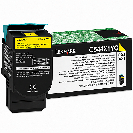 Toner Lexmark C544X1YG Amarelo Original 4.000Páginas Para X544N X544DN X544DTN X544DW C544N C544DN C544DTN C544DW