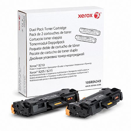 Toner Original 106R04349 Xerox Preto 6.000Páginas Para B205 B205NI B210 B210DNI B215 B215DNI