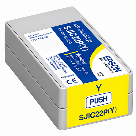 Cartucho Epson SJIC22PY Original C33S020583 Amarelo 32,5ml Para C3500 C3510 C3520