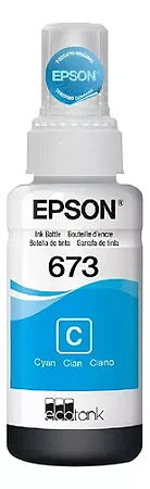 T673C 70ml Tinta Epson Ciano Original 3.000Páginas Para L800 L810 L850 L805 L1800